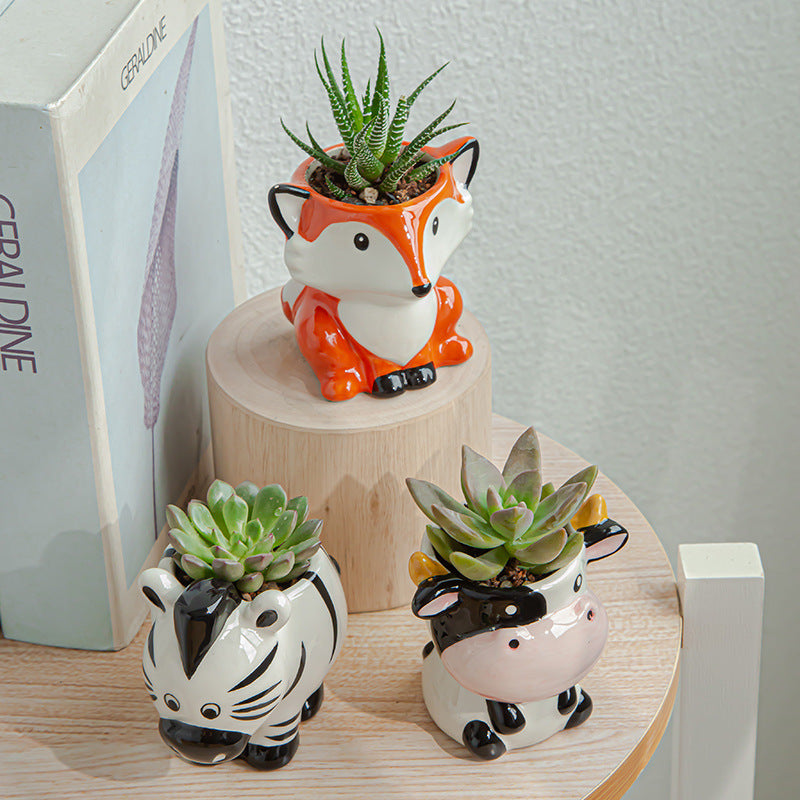 Nordic Ceramic Animal Flower Pots for Succulents