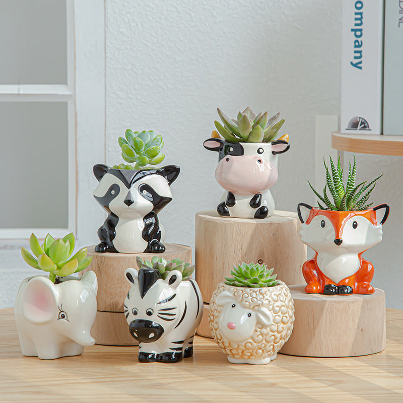 Nordic Ceramic Animal Flower Pots for Succulents