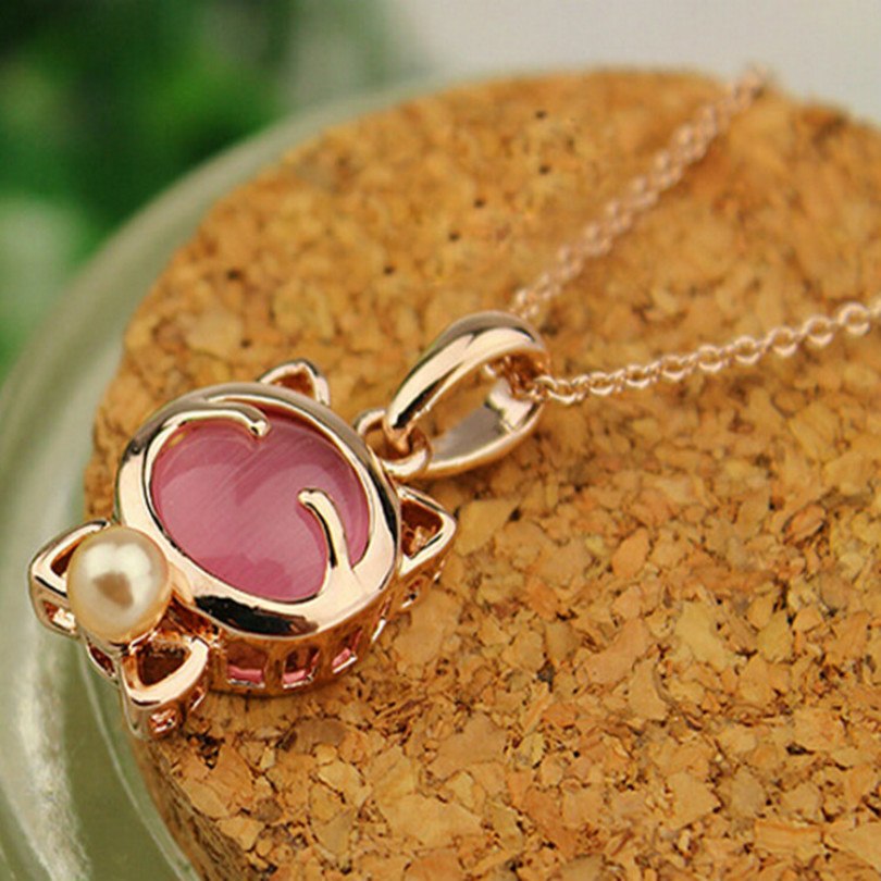 Lucky Cat Necklace with Animal Charm